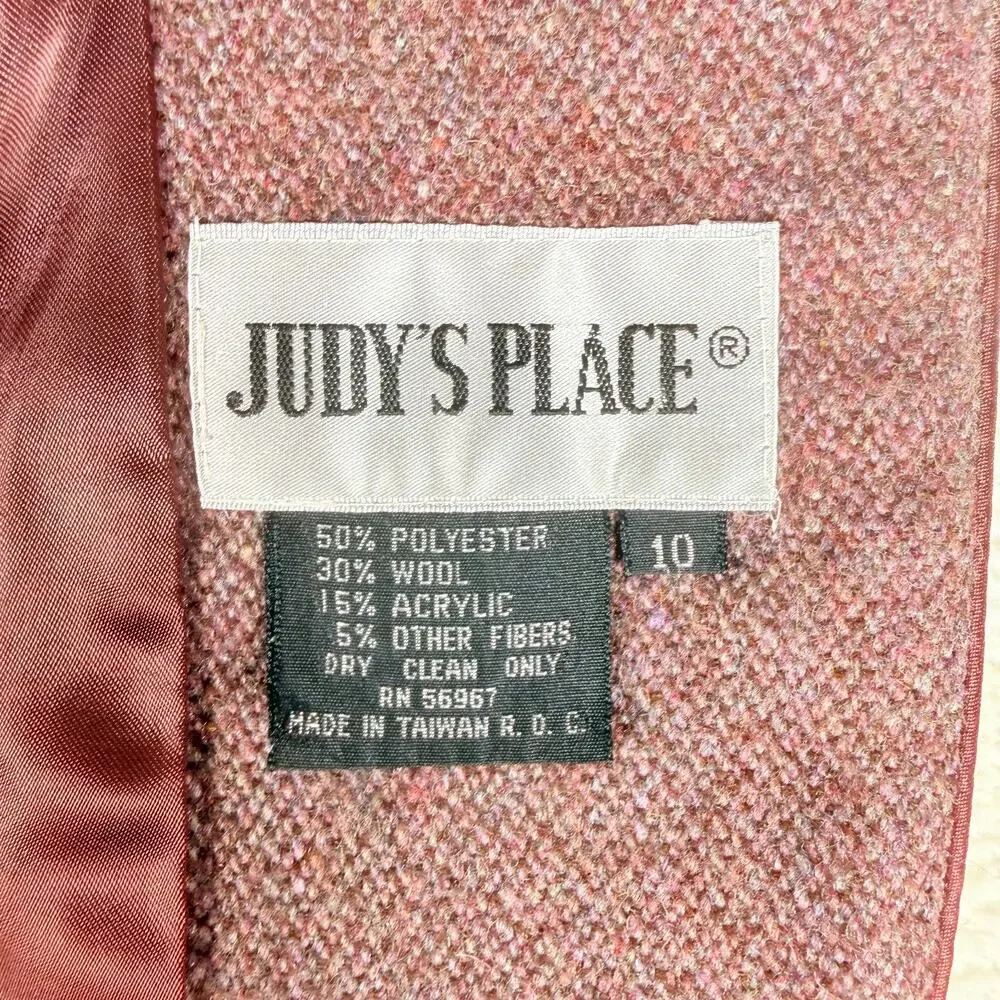 Judy's Place Womens Blazer & Skirt Sz 10 Tweed Vintage Grandmacore Academia Wool